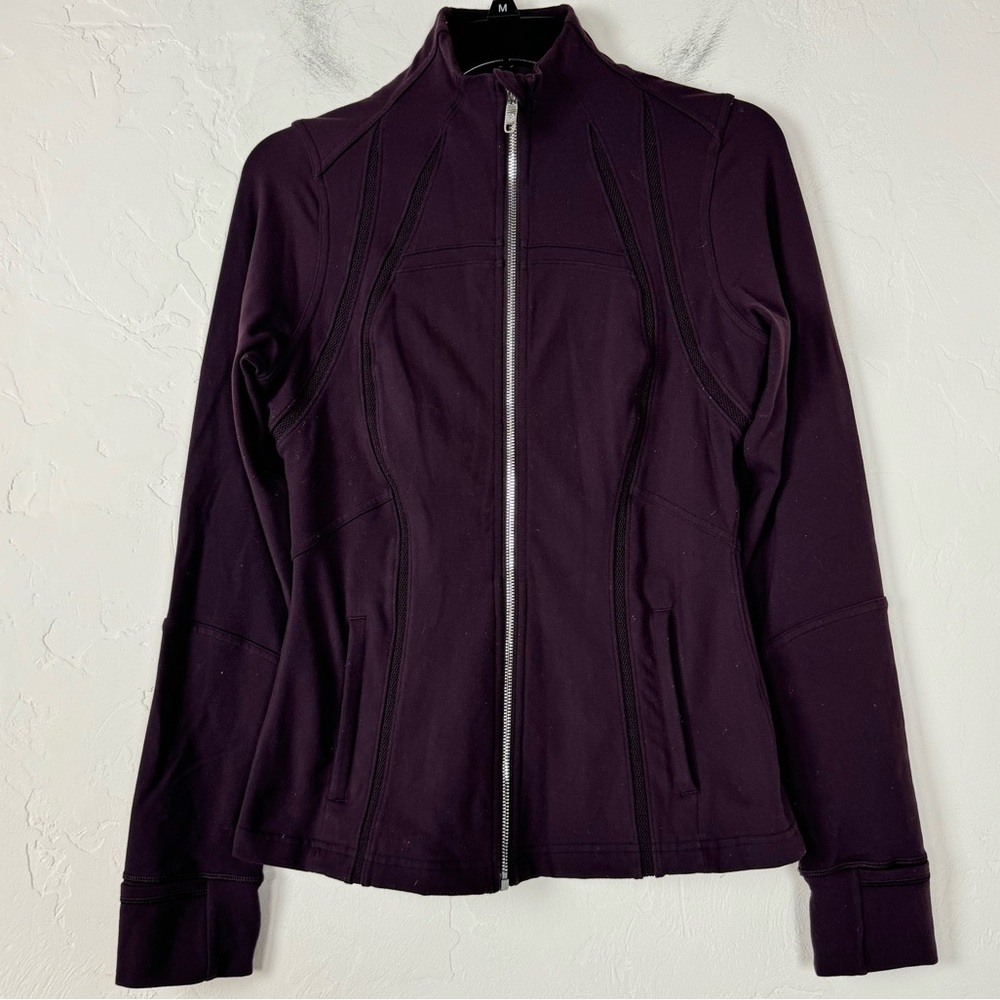 Lululemon Define Jacket SE Wing‎ Mesh Dark Purple Solid Black Cherry Full Zip